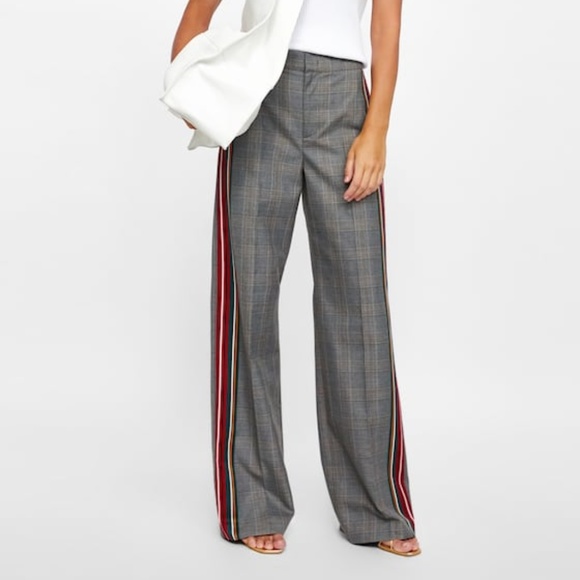 Zara Pants - Zara check pants with contrasting stripes
